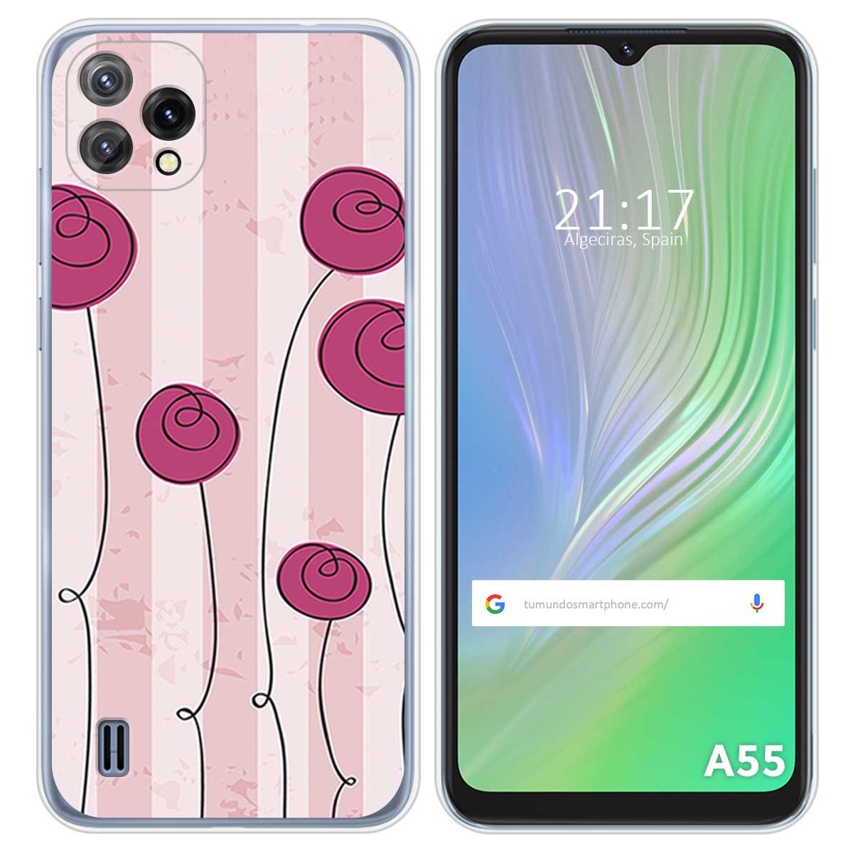 Funda Silicona para Blackview A55 diseño Flores Vintage Dibujos