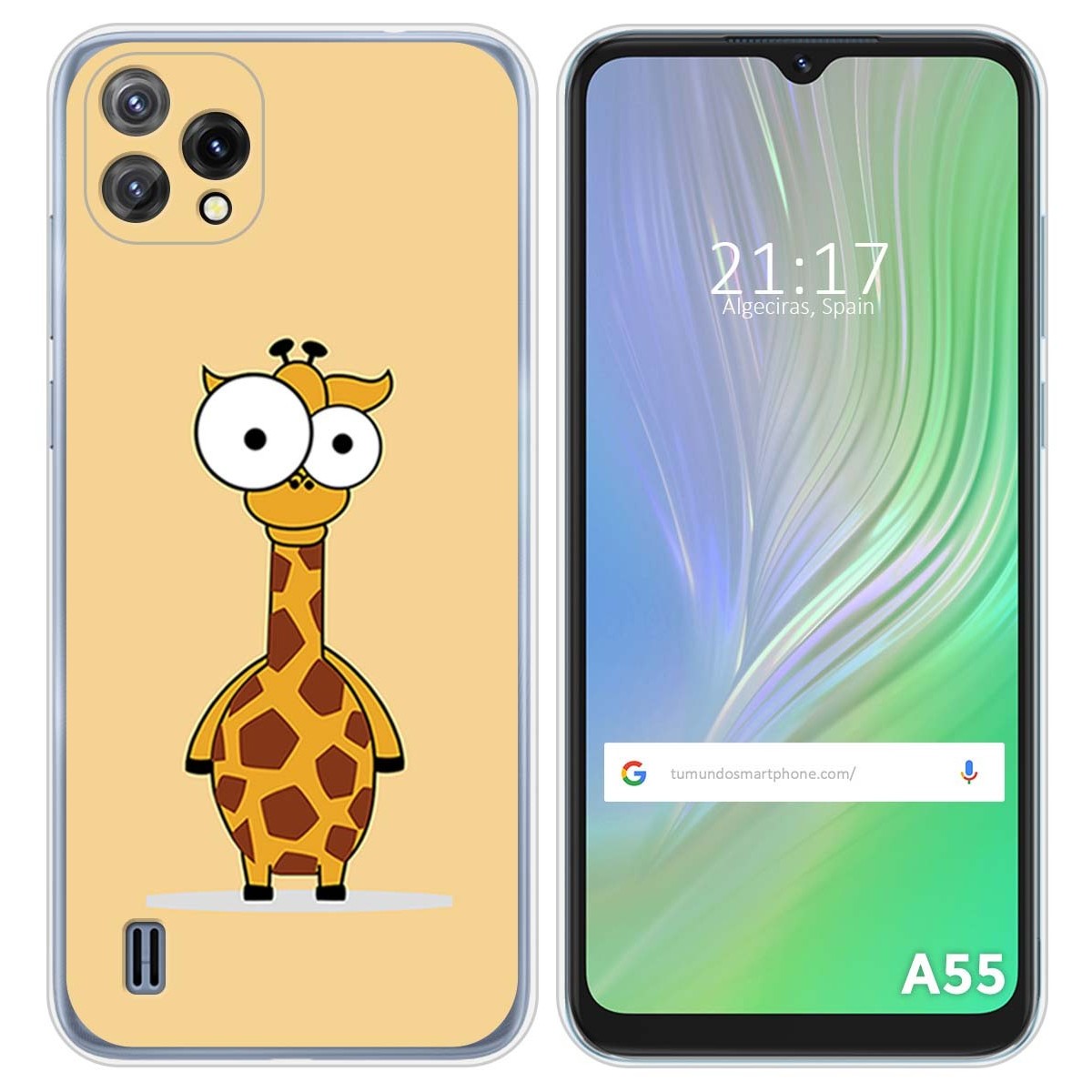 Funda Silicona para Blackview A55 diseño Jirafa Dibujos