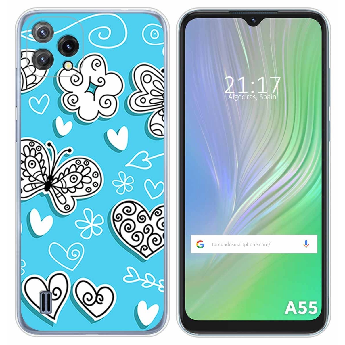 Funda Silicona para Blackview A55 diseño Mariposas Dibujos