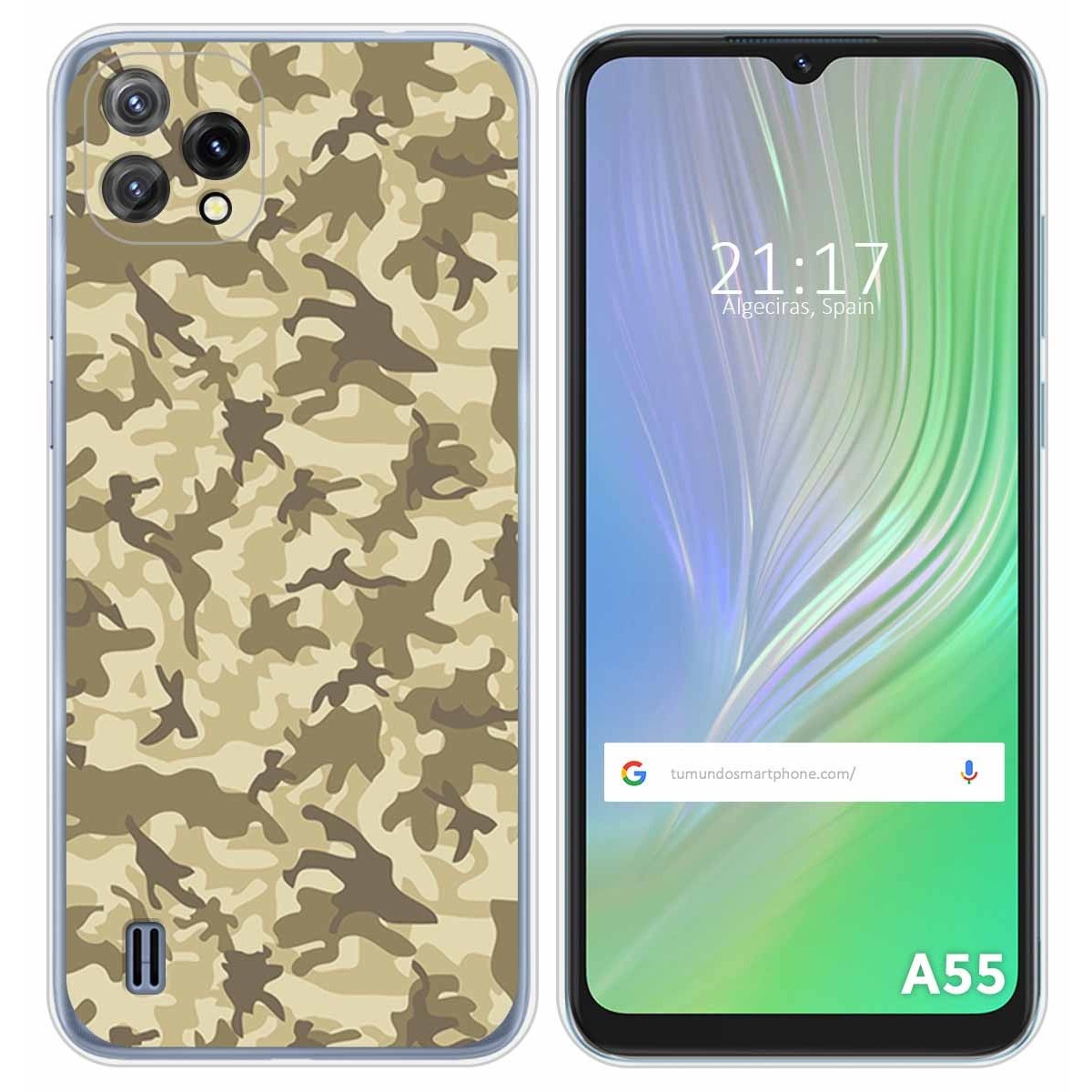 Funda Silicona para Blackview A55 diseño Sand Camuflaje Dibujos