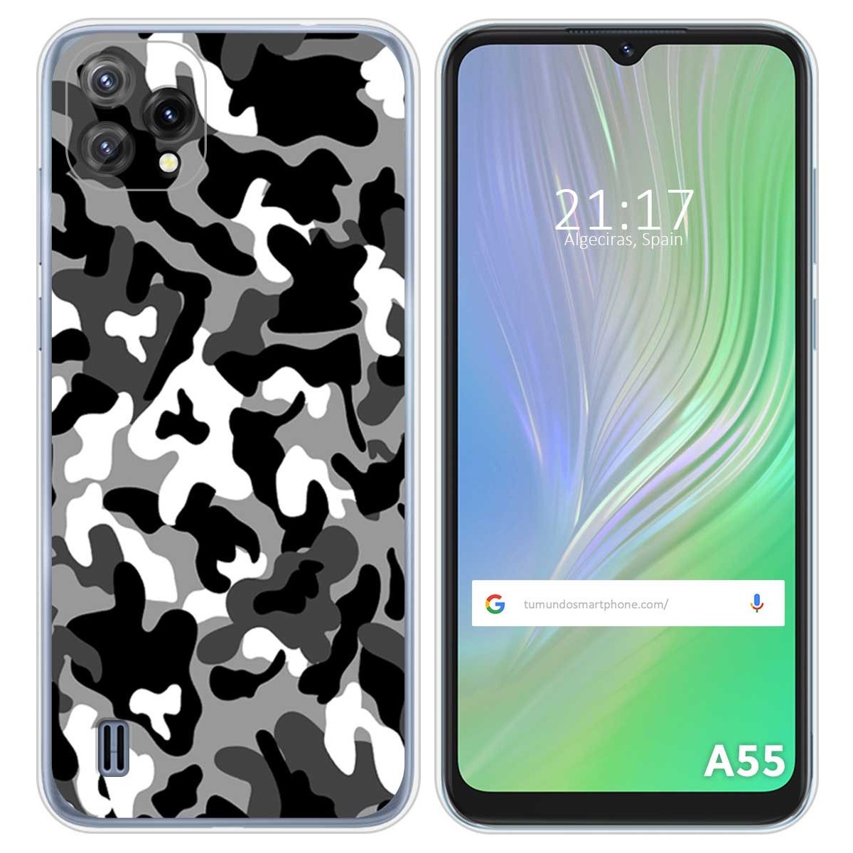Funda Silicona para Blackview A55 diseño Snow Camuflaje Dibujos