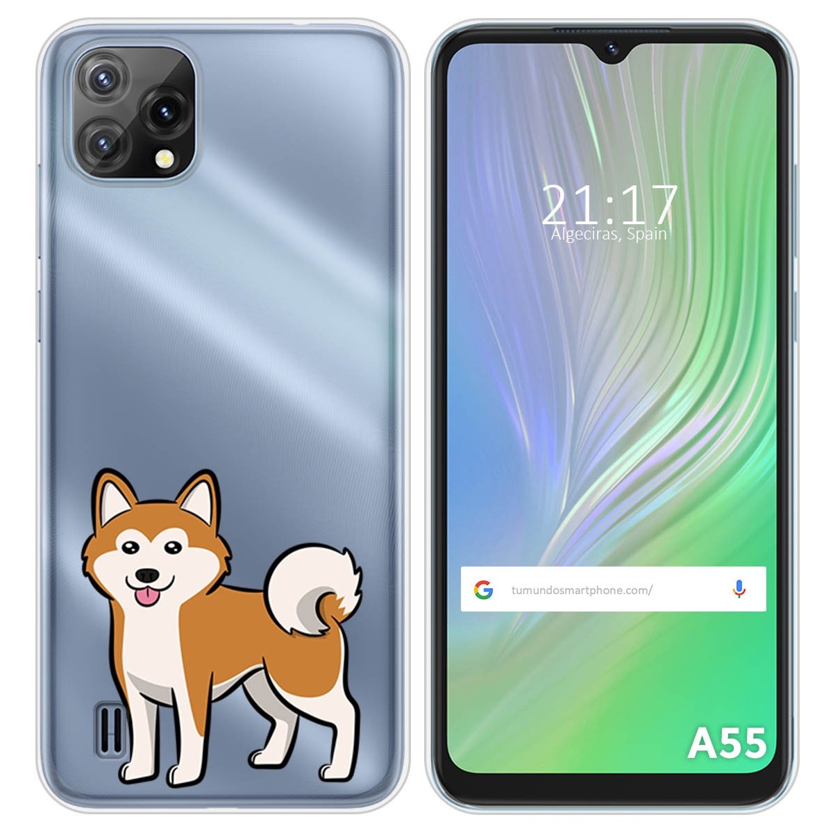 Funda Silicona Transparente para Blackview A55 diseño Perros 02 Dibujos