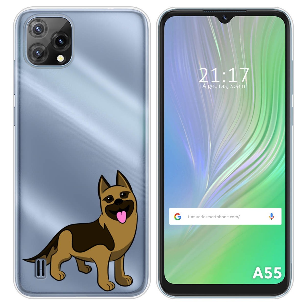 Funda Silicona Transparente para Blackview A55 diseño Perros 03 Dibujos