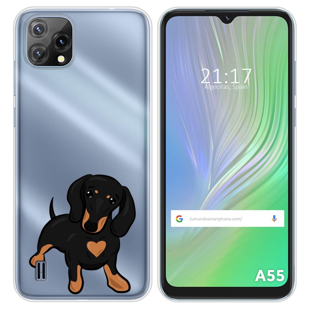 Funda Silicona Transparente para Blackview A55 diseño Perros 04 Dibujos