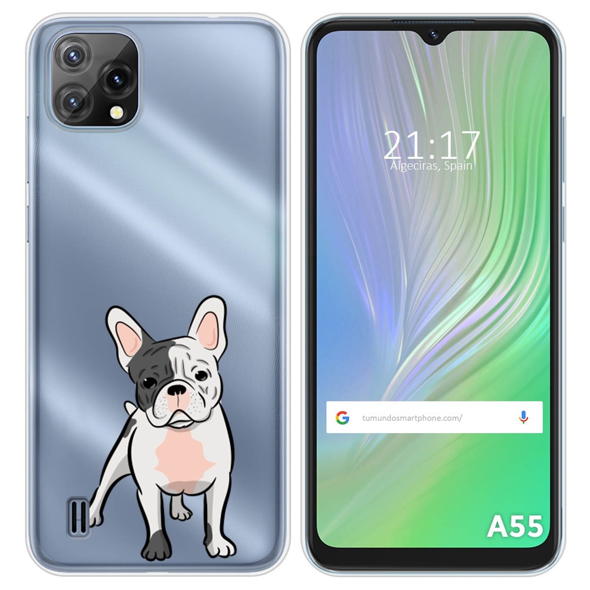 Funda Silicona Transparente para Blackview A55 diseño Perros 06 Dibujos