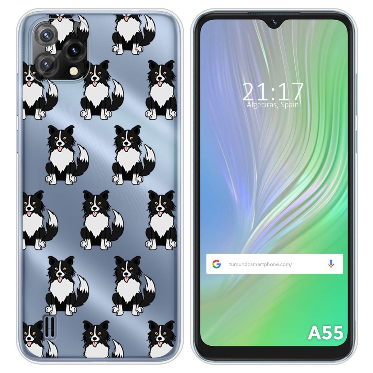 Funda Silicona Transparente para Blackview A55 diseño Perros 07 Dibujos