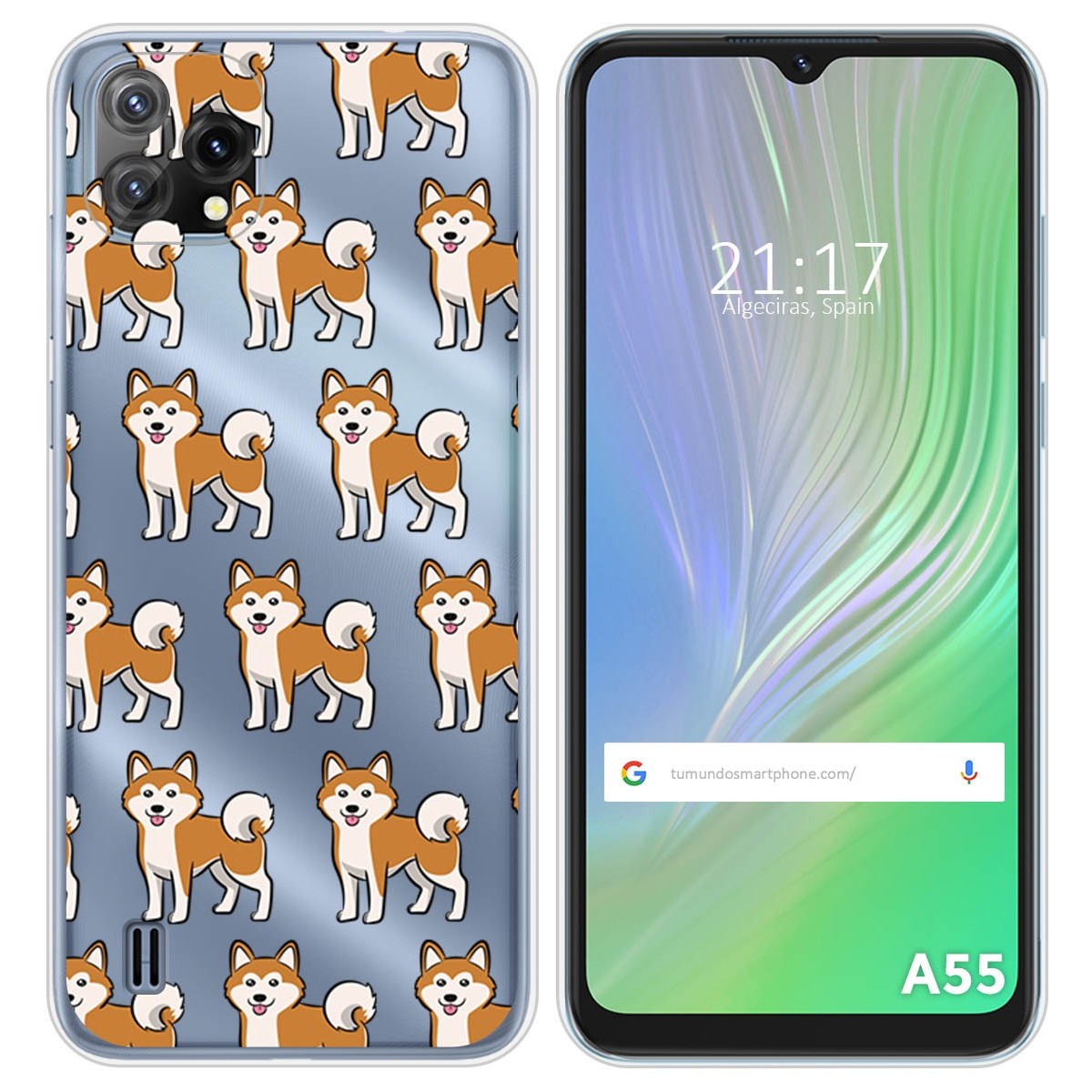 Funda Silicona Transparente para Blackview A55 diseño Perros 08 Dibujos