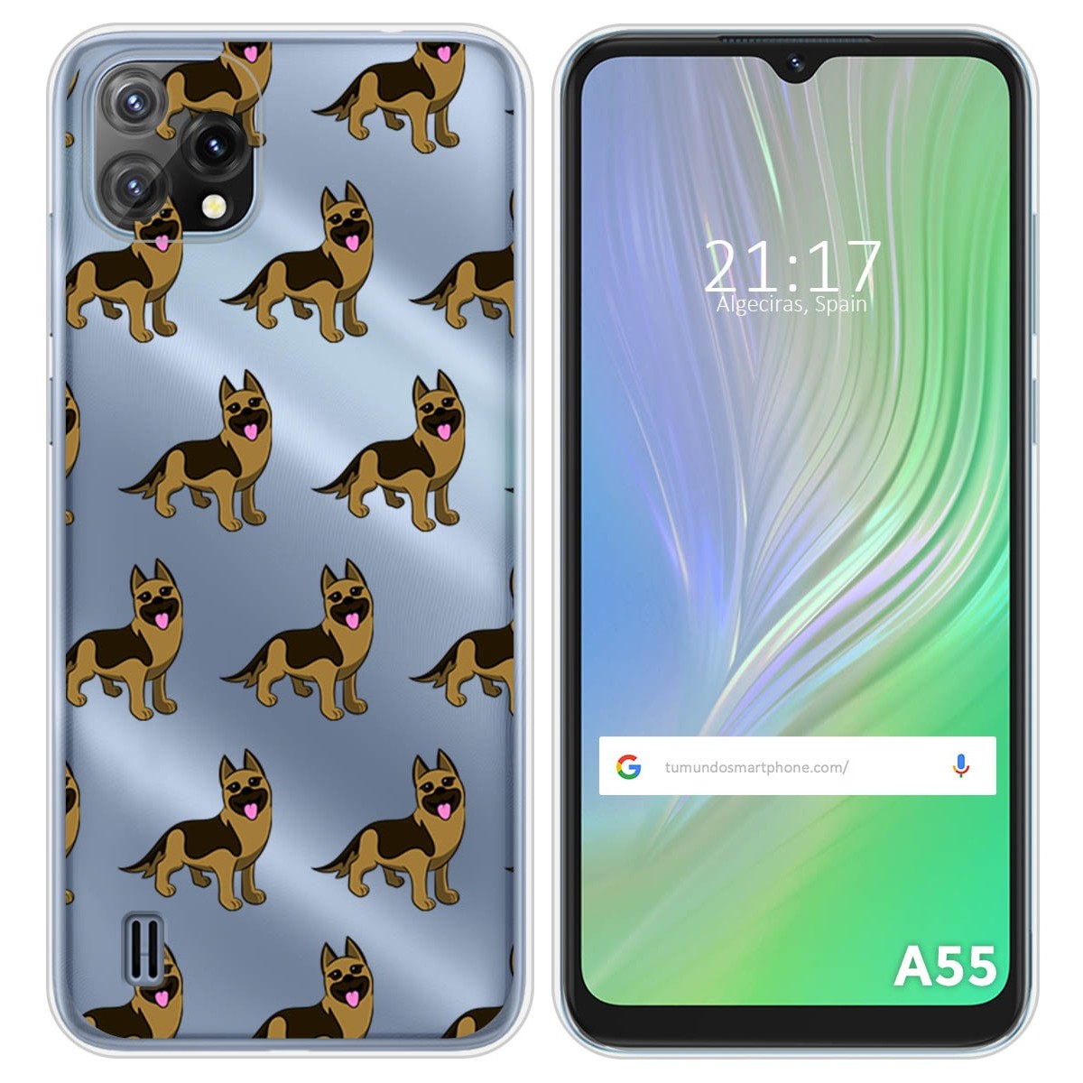 Funda Silicona Transparente para Blackview A55 diseño Perros 09 Dibujos