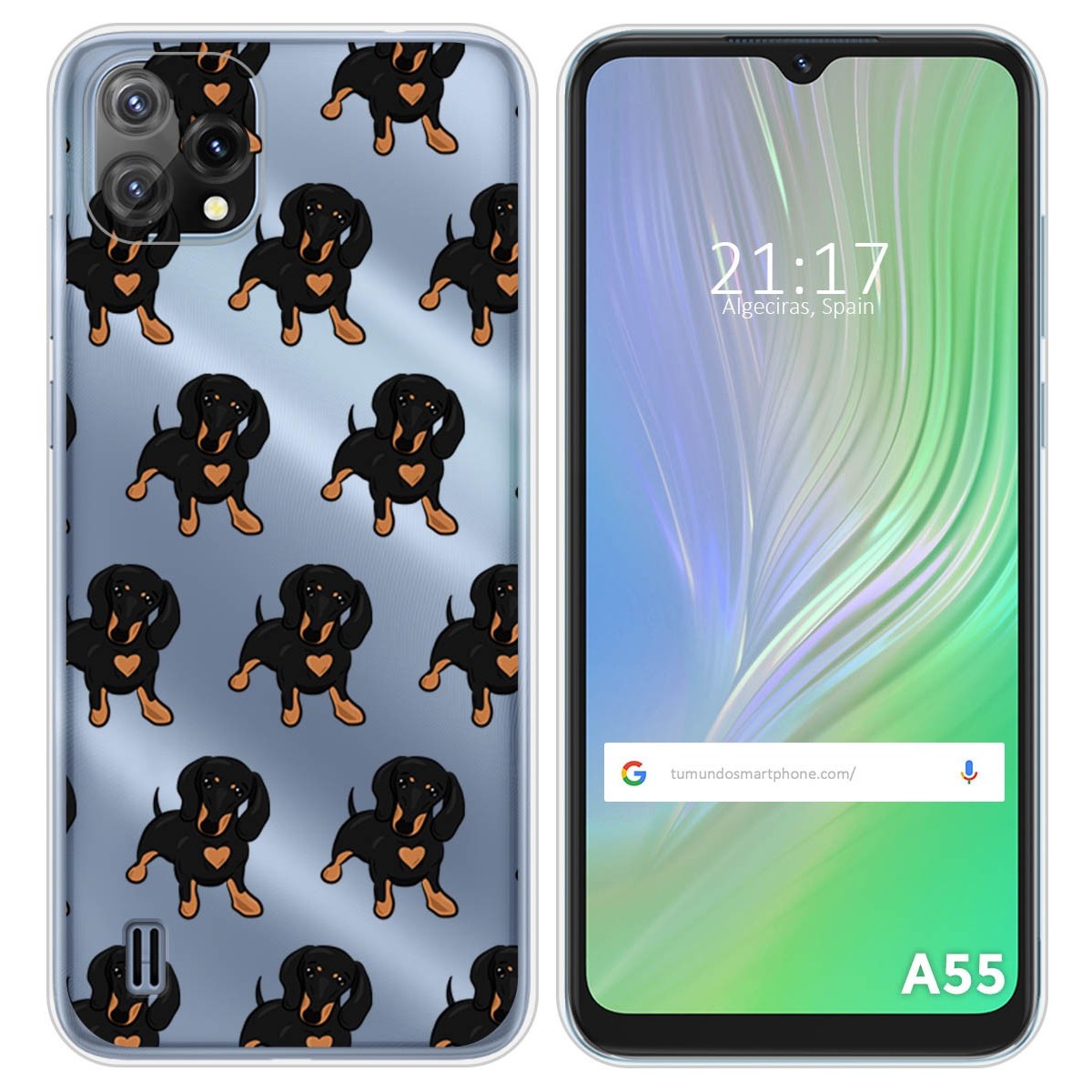 Funda Silicona Transparente para Blackview A55 diseño Perros 10 Dibujos