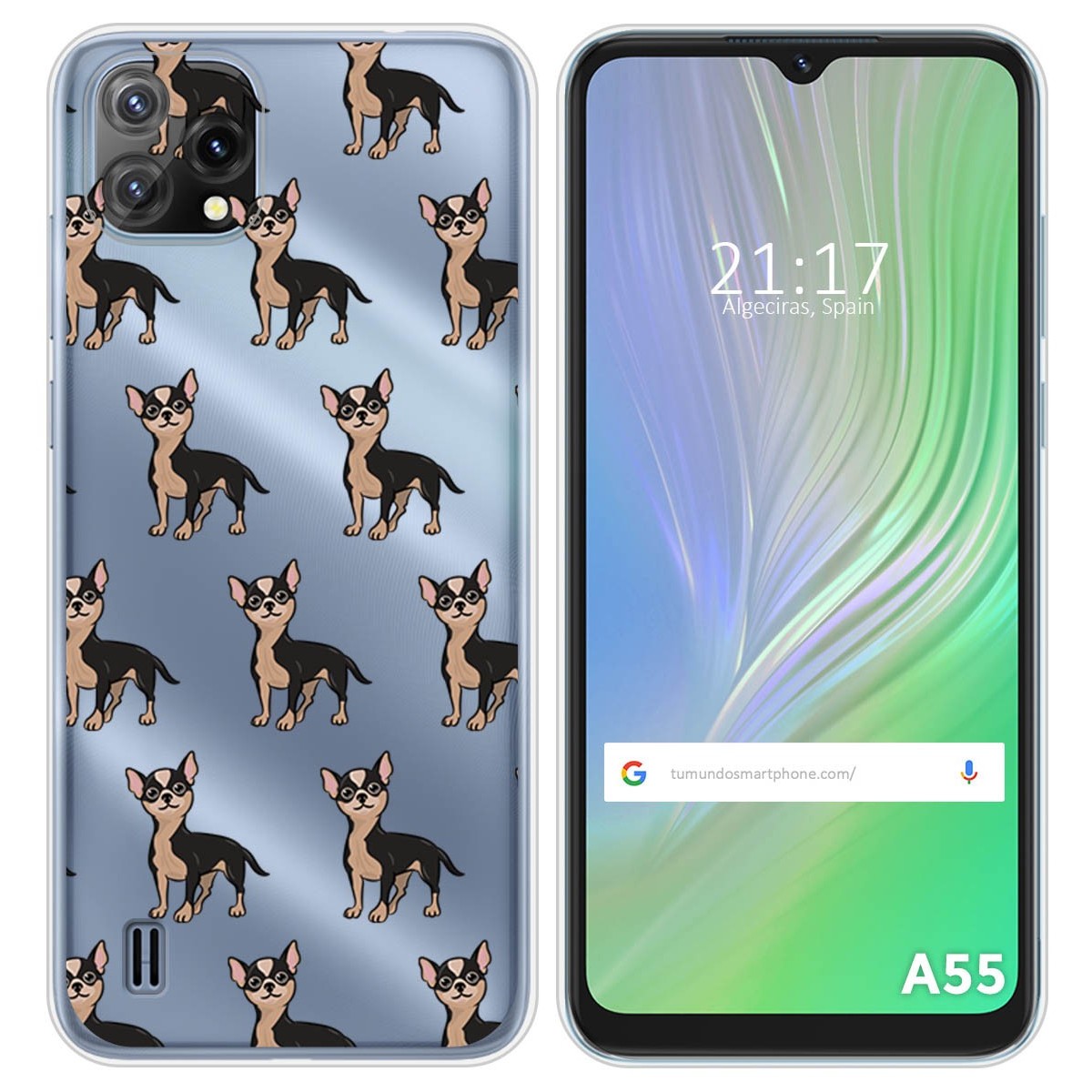 Funda Silicona Transparente para Blackview A55 diseño Perros 11 Dibujos
