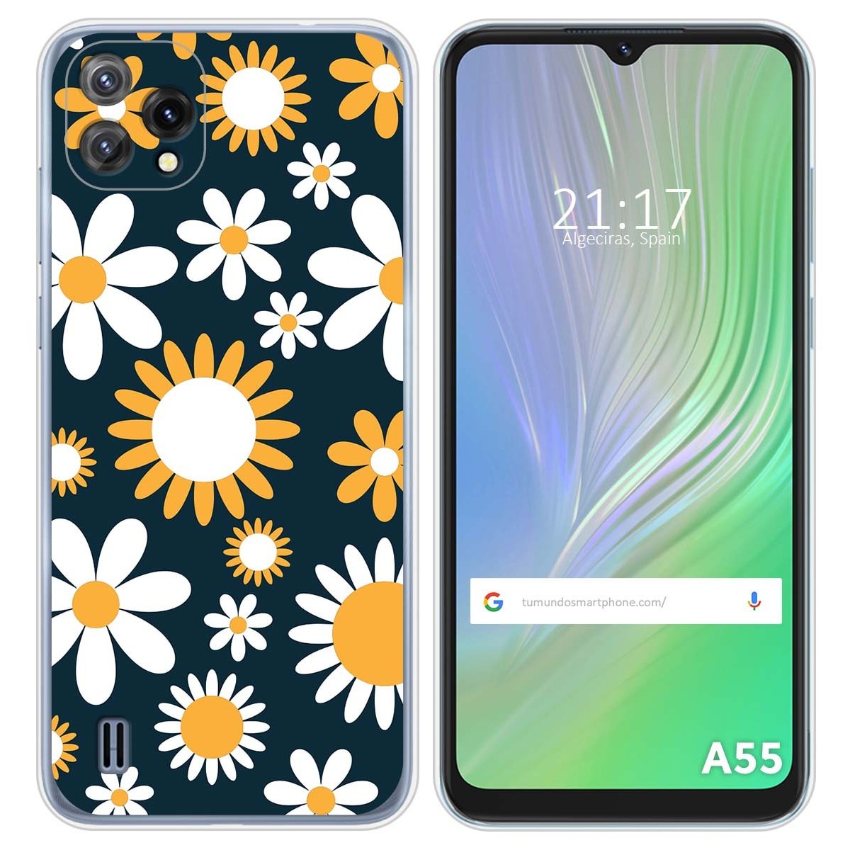 Funda Silicona Transparente para Blackview A55 diseño Flores 08 Dibujos