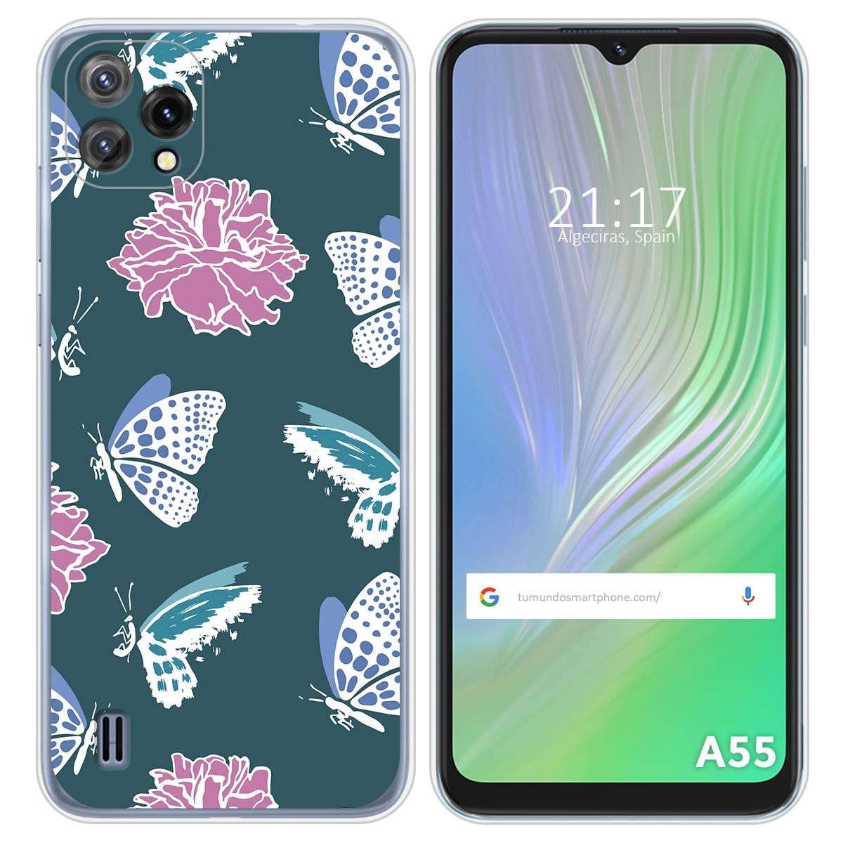 Funda Silicona Transparente para Blackview A55 diseño Flores 10 Dibujos
