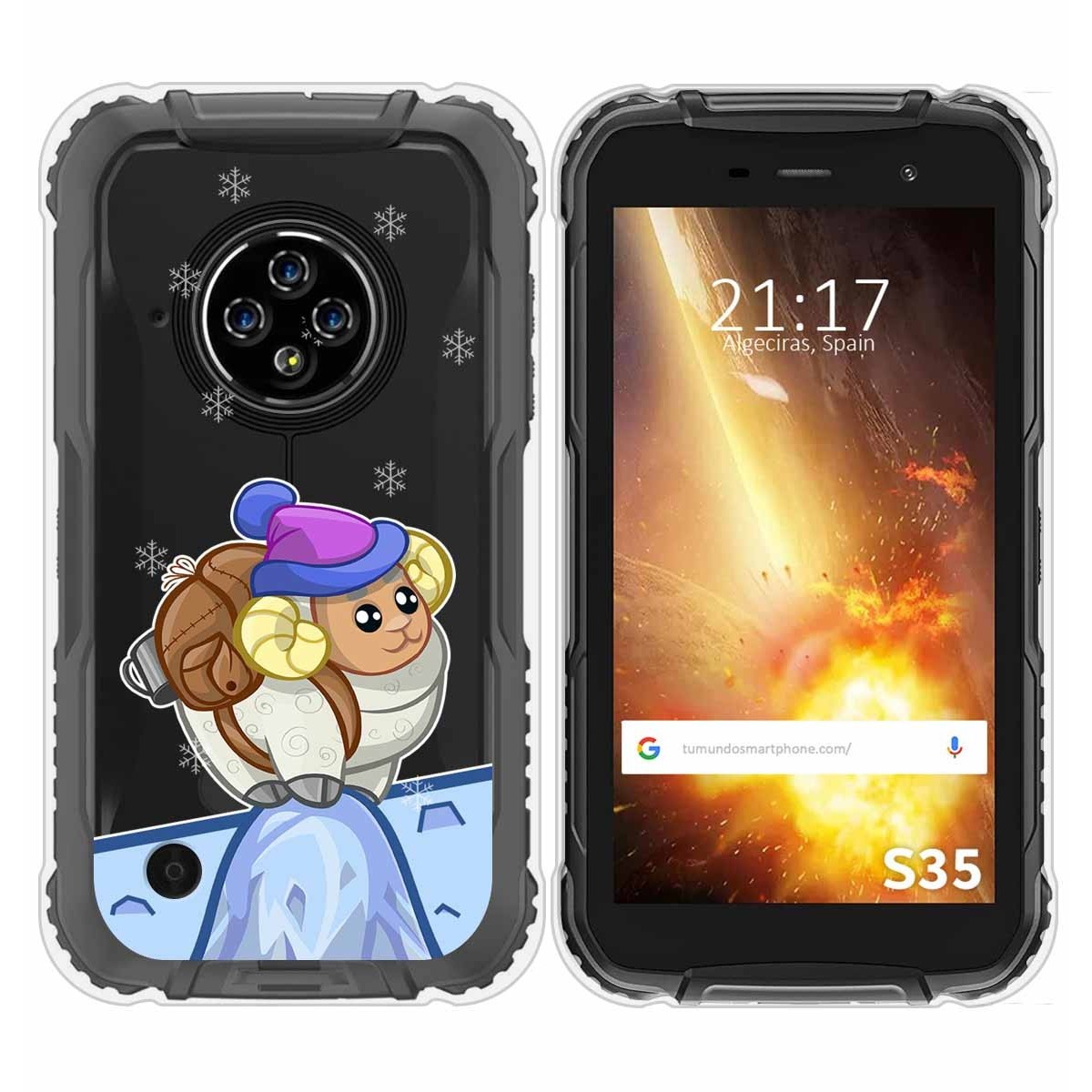 Funda Silicona Transparente para Doogee S35 / S35T / S35 Pro diseño Cabra Dibujos
