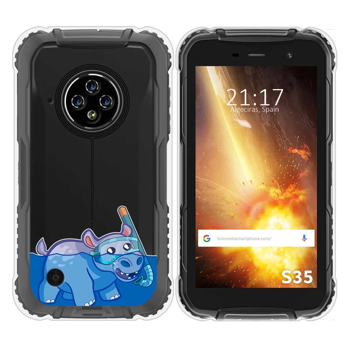 Funda Silicona Transparente para Doogee S35 / S35T / S35 Pro diseño Hipo Dibujos