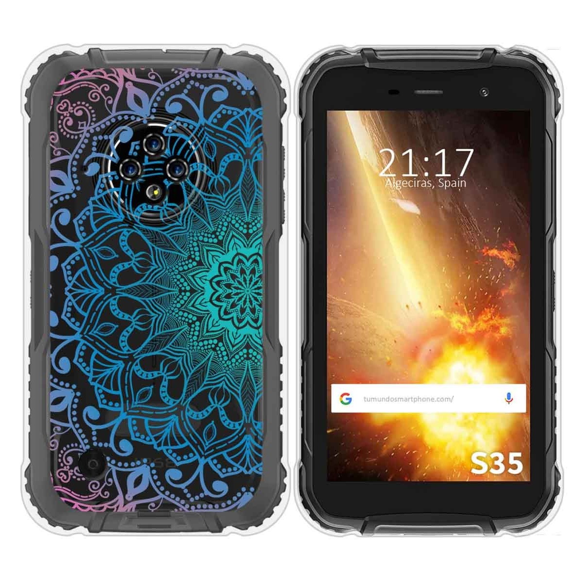 Funda Silicona Transparente para Doogee S35 / S35T / S35 Pro diseño Mandala Dibujos