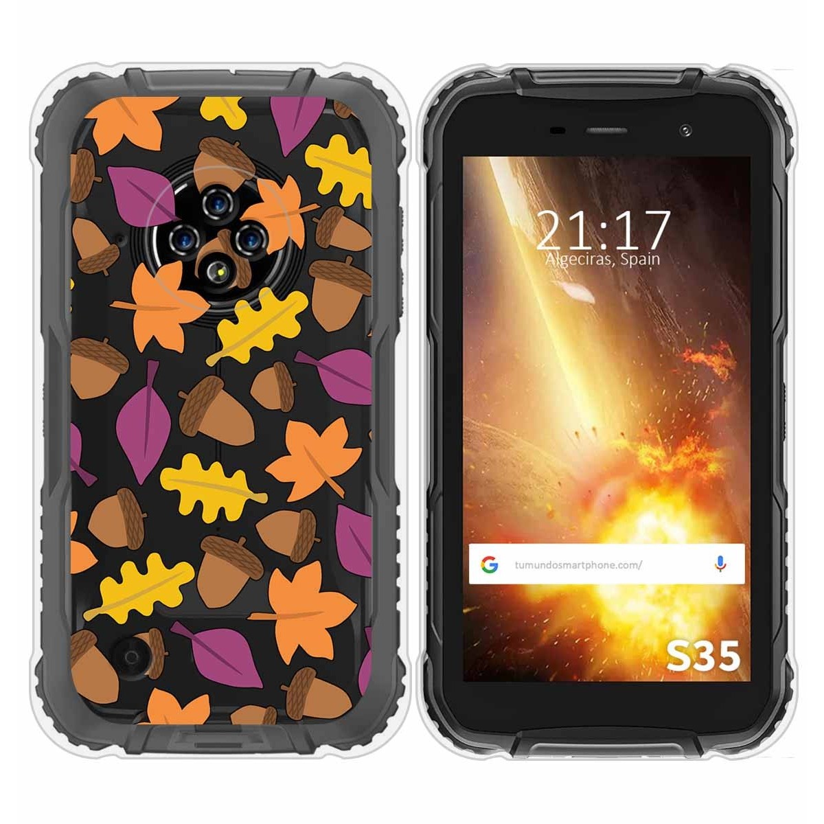 Funda Silicona Transparente para Doogee S35 / S35T / S35 Pro diseño Otoño Dibujos