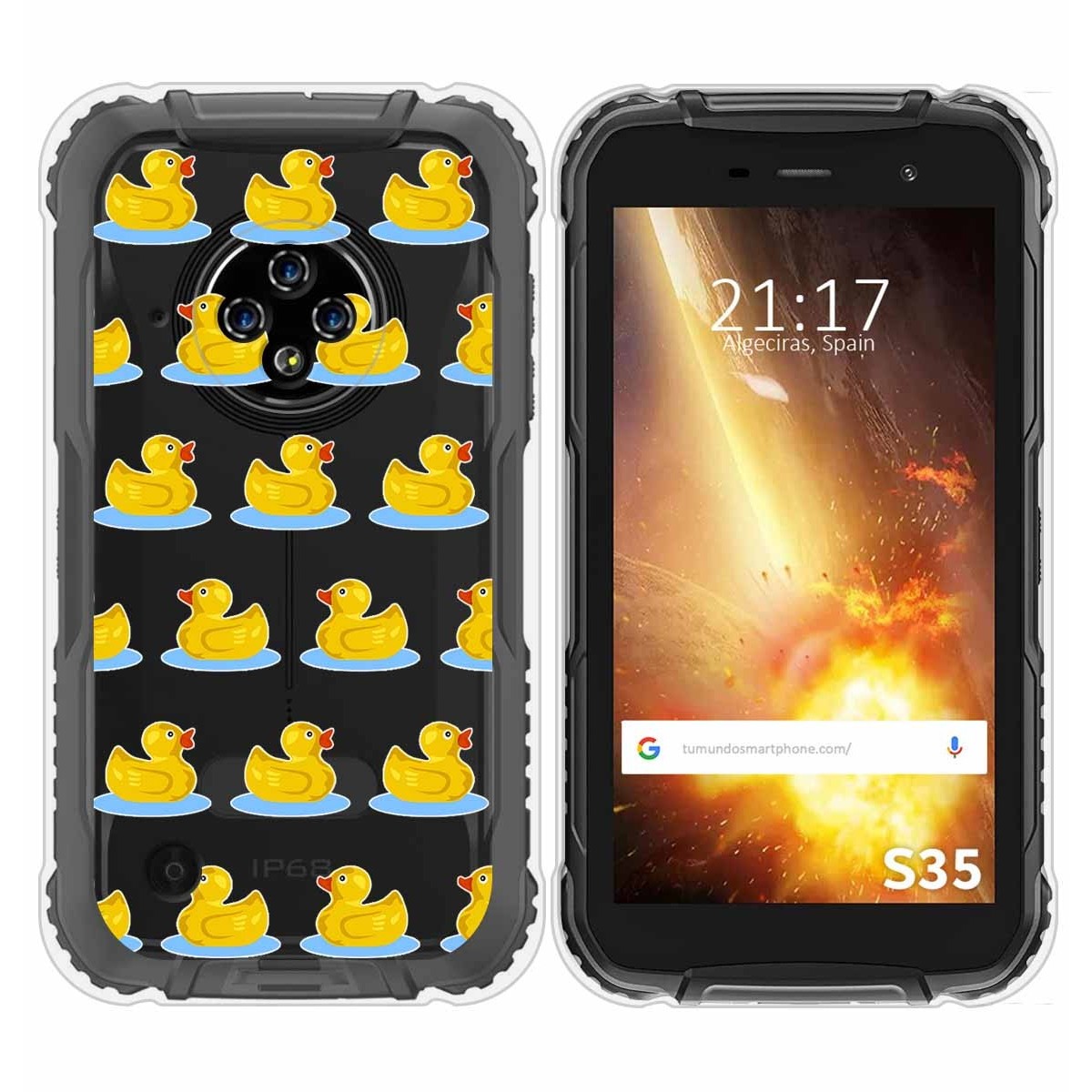 Funda Silicona Transparente para Doogee S35 / S35T / S35 Pro diseño Pato Dibujos