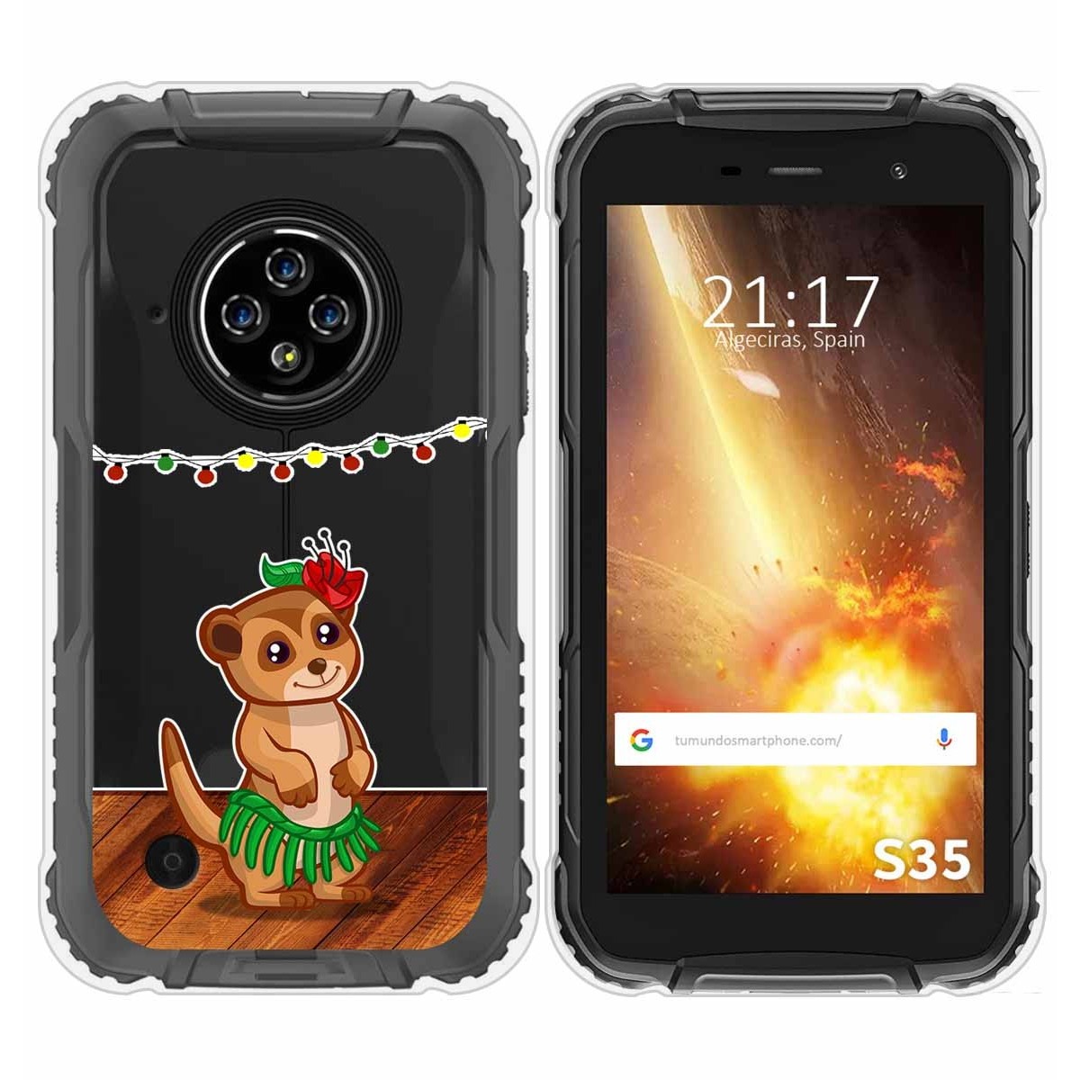 Funda Silicona Transparente para Doogee S35 / S35T / S35 Pro diseño Suricata Dibujos