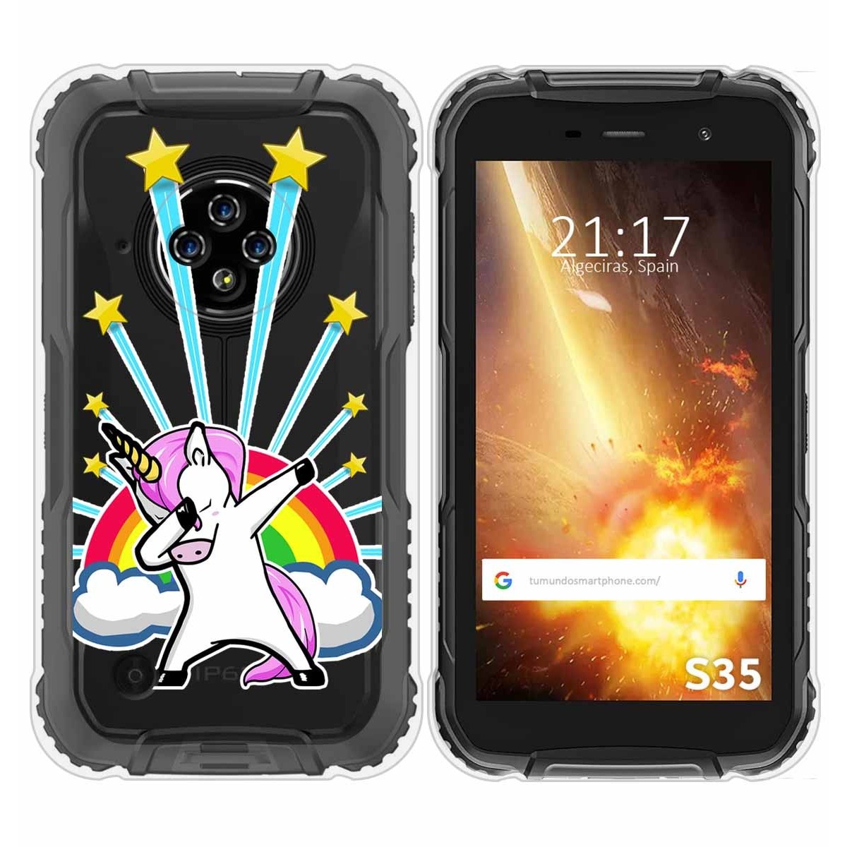 Funda Silicona Transparente para Doogee S35 / S35T / S35 Pro diseño Unicornio Dibujos