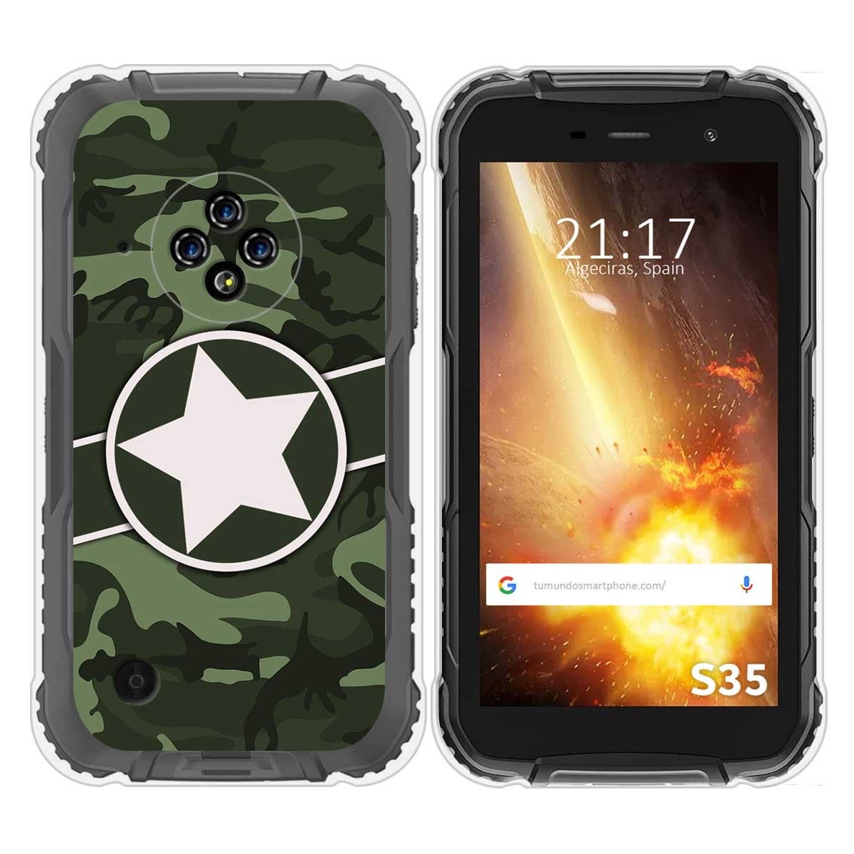 Funda Silicona para Doogee S35 / S35T / S35 Pro diseño Camuflaje 01 Dibujos