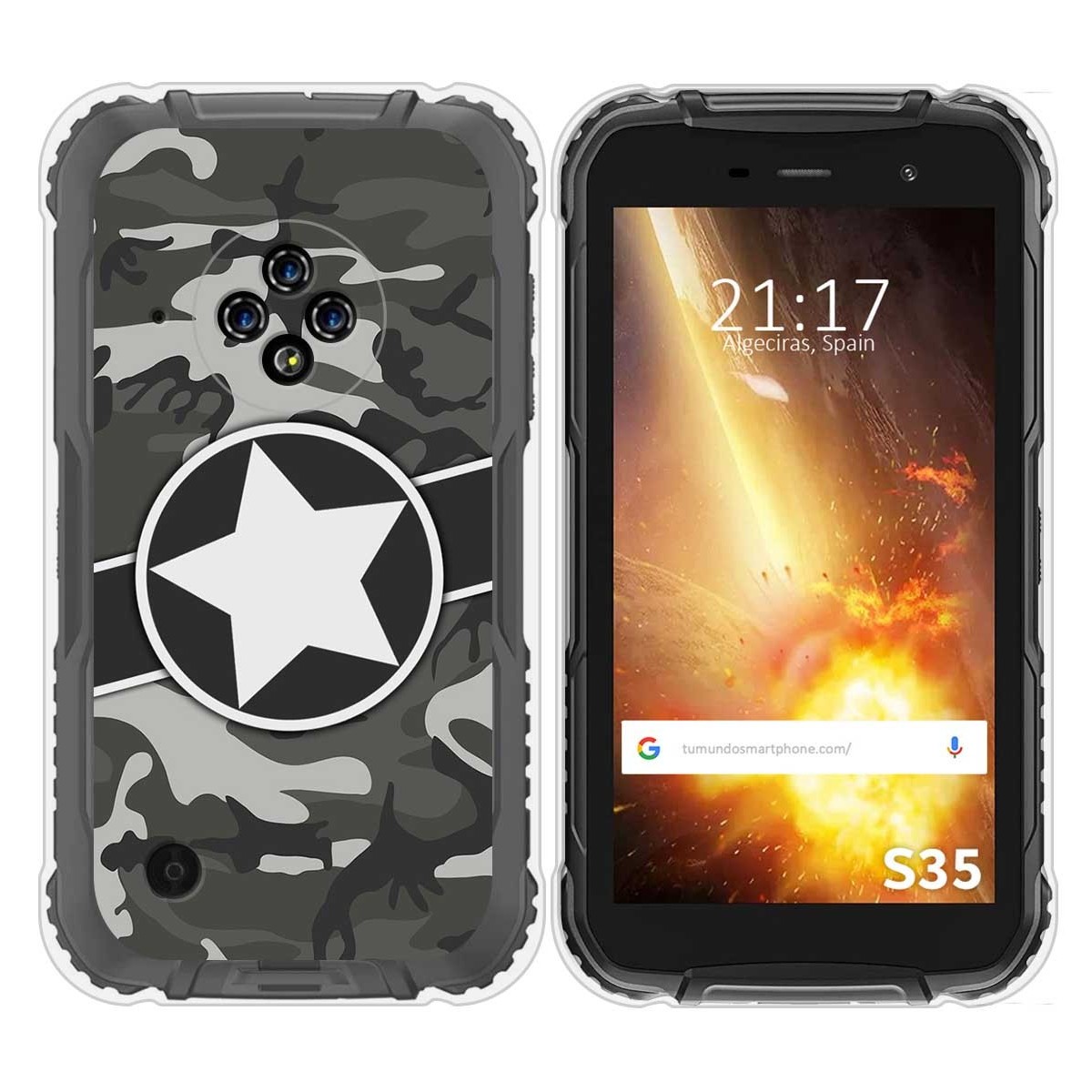 Funda Silicona para Doogee S35 / S35T / S35 Pro diseño Camuflaje 02 Dibujos