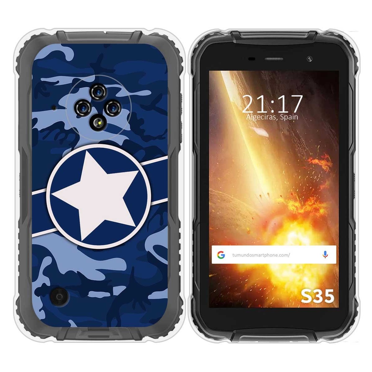 Funda Silicona para Doogee S35 / S35T / S35 Pro diseño Camuflaje 03 Dibujos