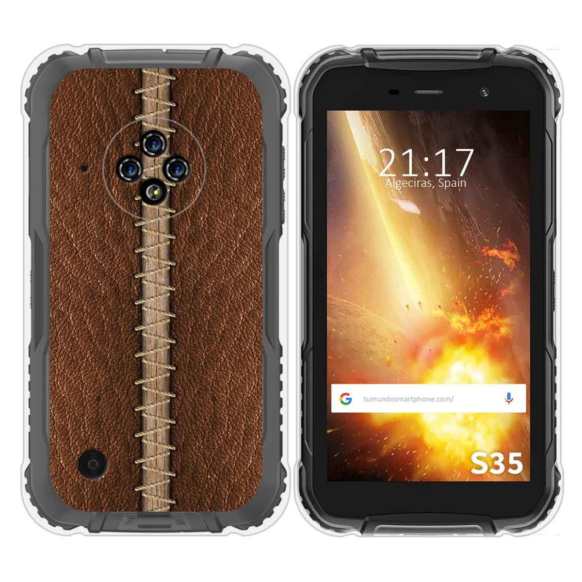 Funda Silicona para Doogee S35 / S35T / S35 Pro diseño Cuero 01 Dibujos