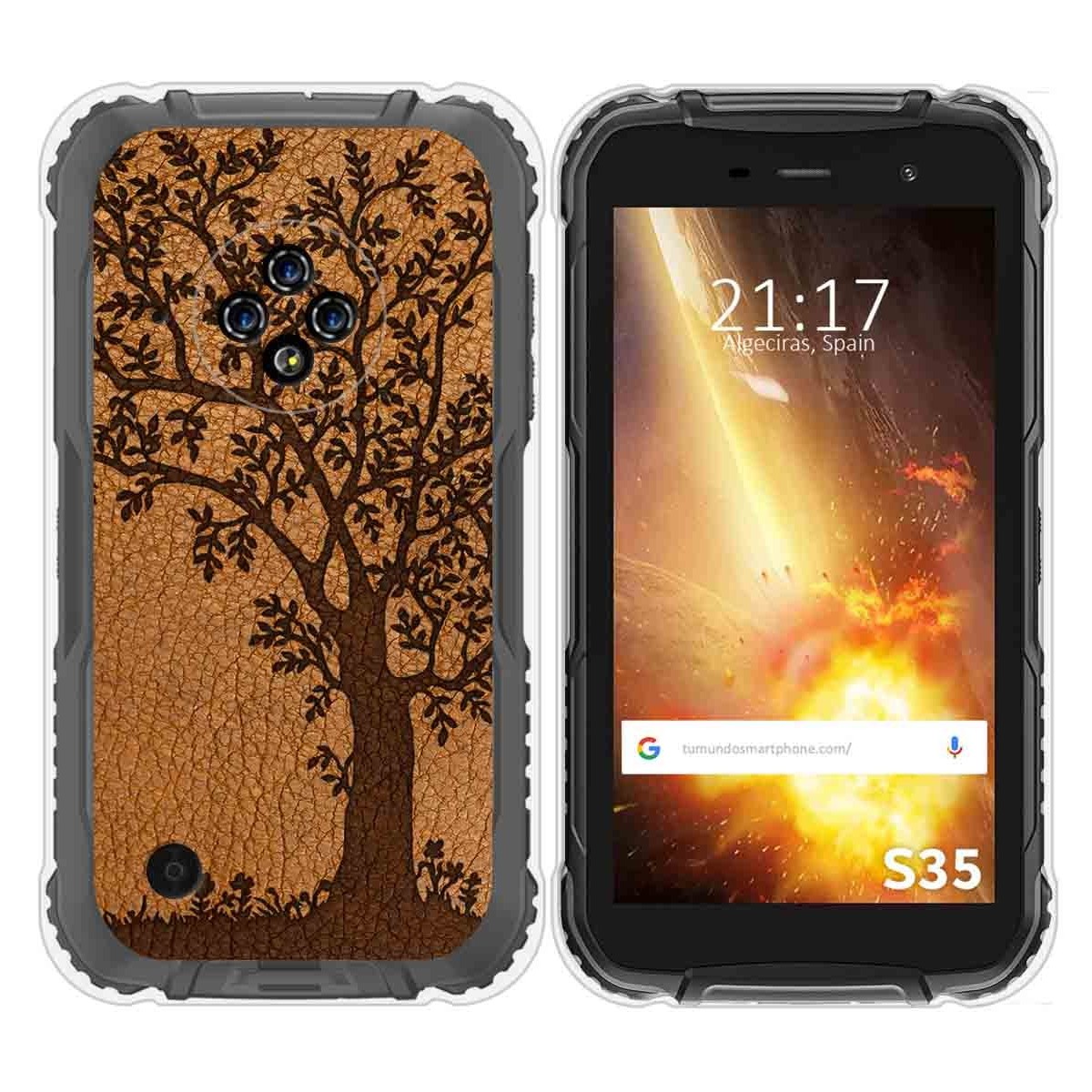 Funda Silicona para Doogee S35 / S35T / S35 Pro diseño Cuero 03 Dibujos