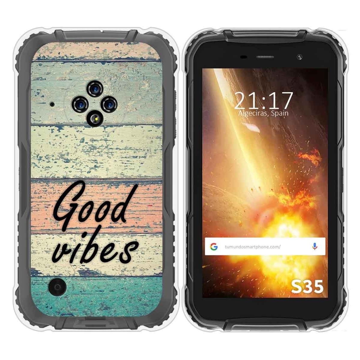 Funda Silicona para Doogee S35 / S35T / S35 Pro diseño Madera 01 Dibujos