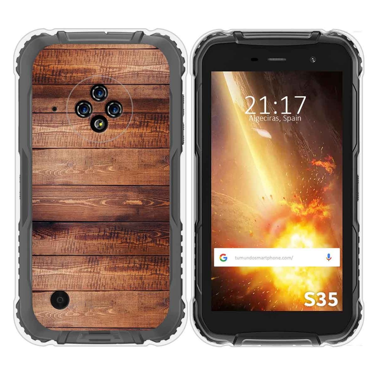 Funda Silicona para Doogee S35 / S35T / S35 Pro diseño Madera 02 Dibujos