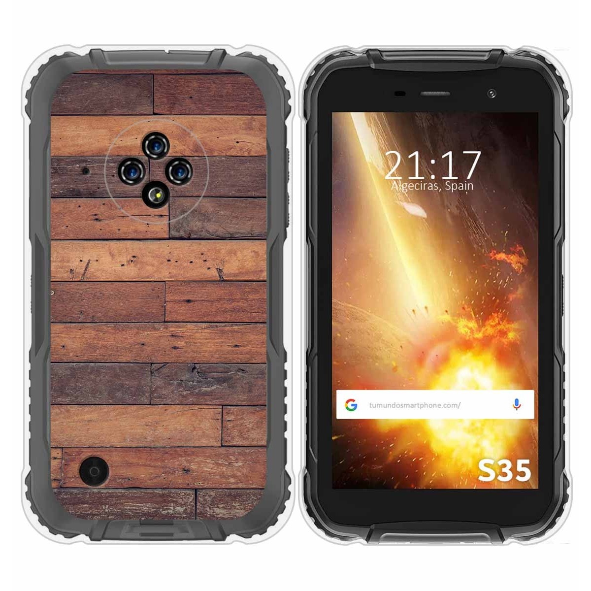 Funda Silicona para Doogee S35 / S35T / S35 Pro diseño Madera 03 Dibujos