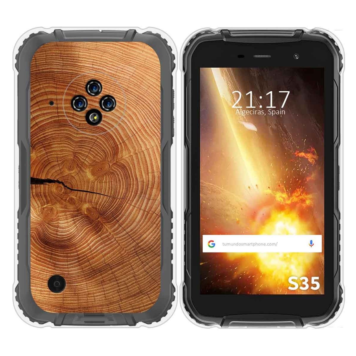 Funda Silicona para Doogee S35 / S35T / S35 Pro diseño Madera 04 Dibujos