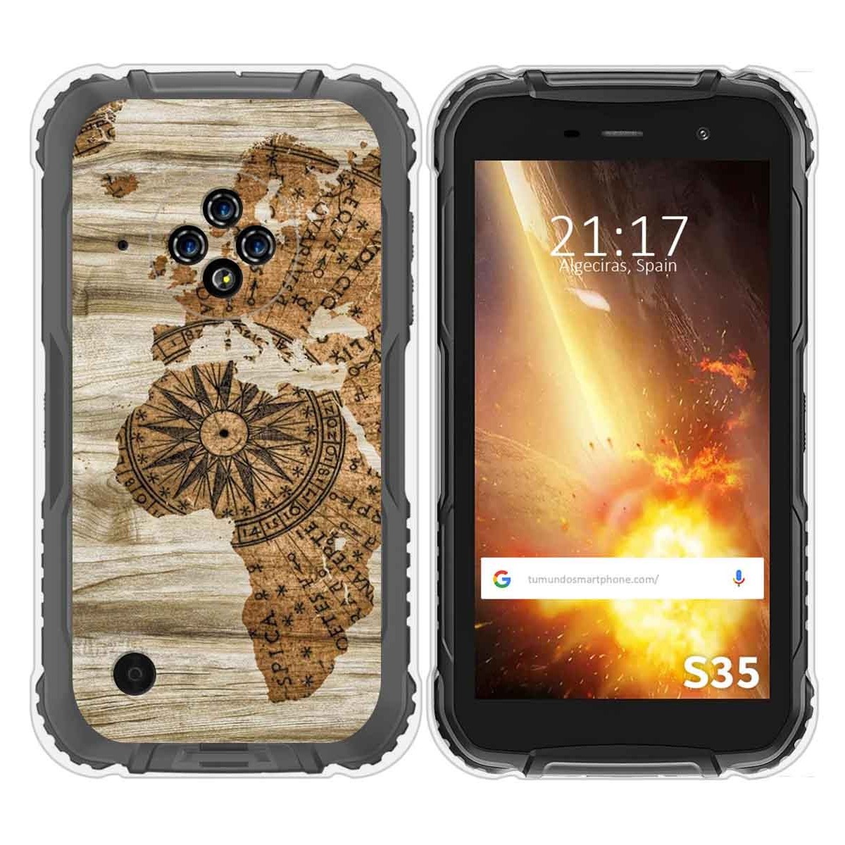 Funda Silicona para Doogee S35 / S35T / S35 Pro diseño Madera 07 Dibujos
