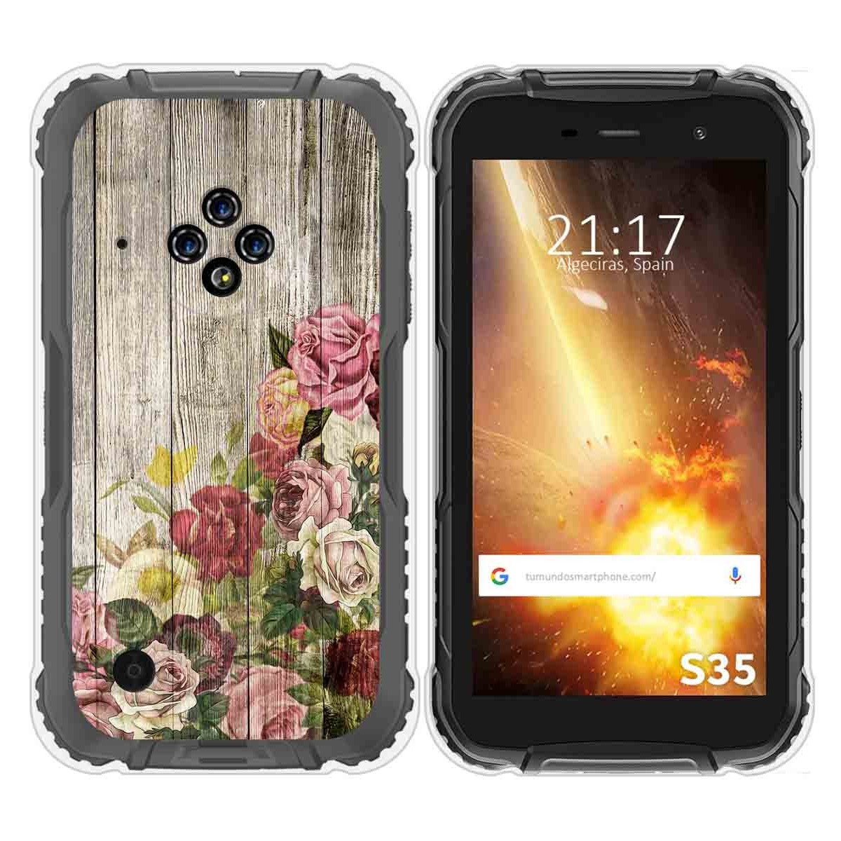 Funda Silicona para Doogee S35 / S35T / S35 Pro diseño Madera 08 Dibujos