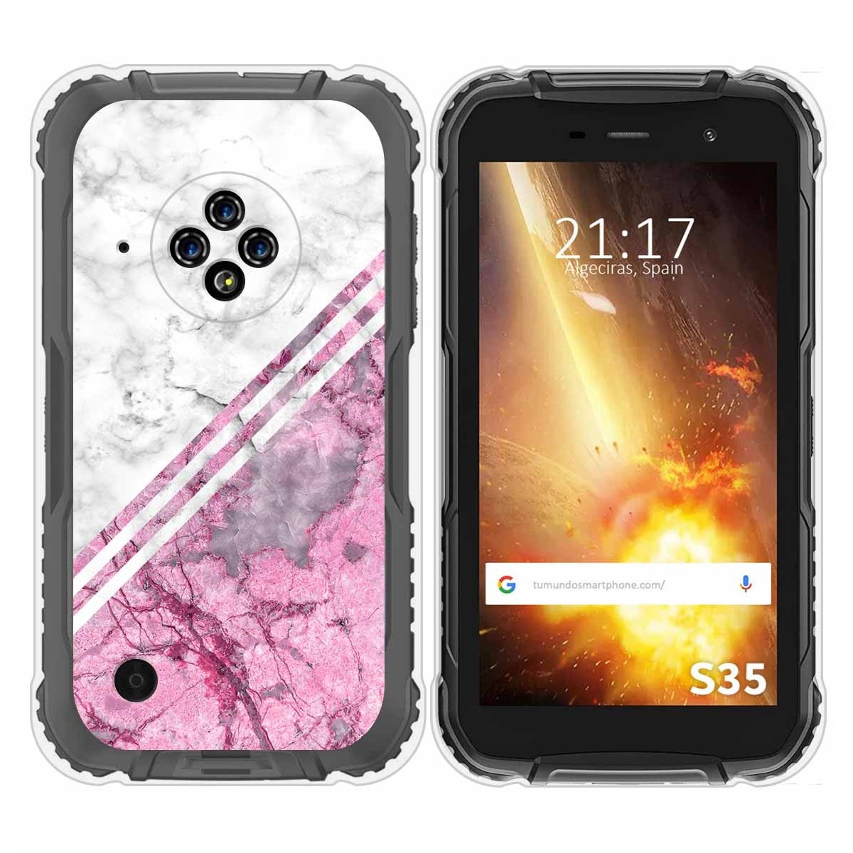 Funda Silicona para Doogee S35 / S35T / S35 Pro diseño Mármol 03 Dibujos