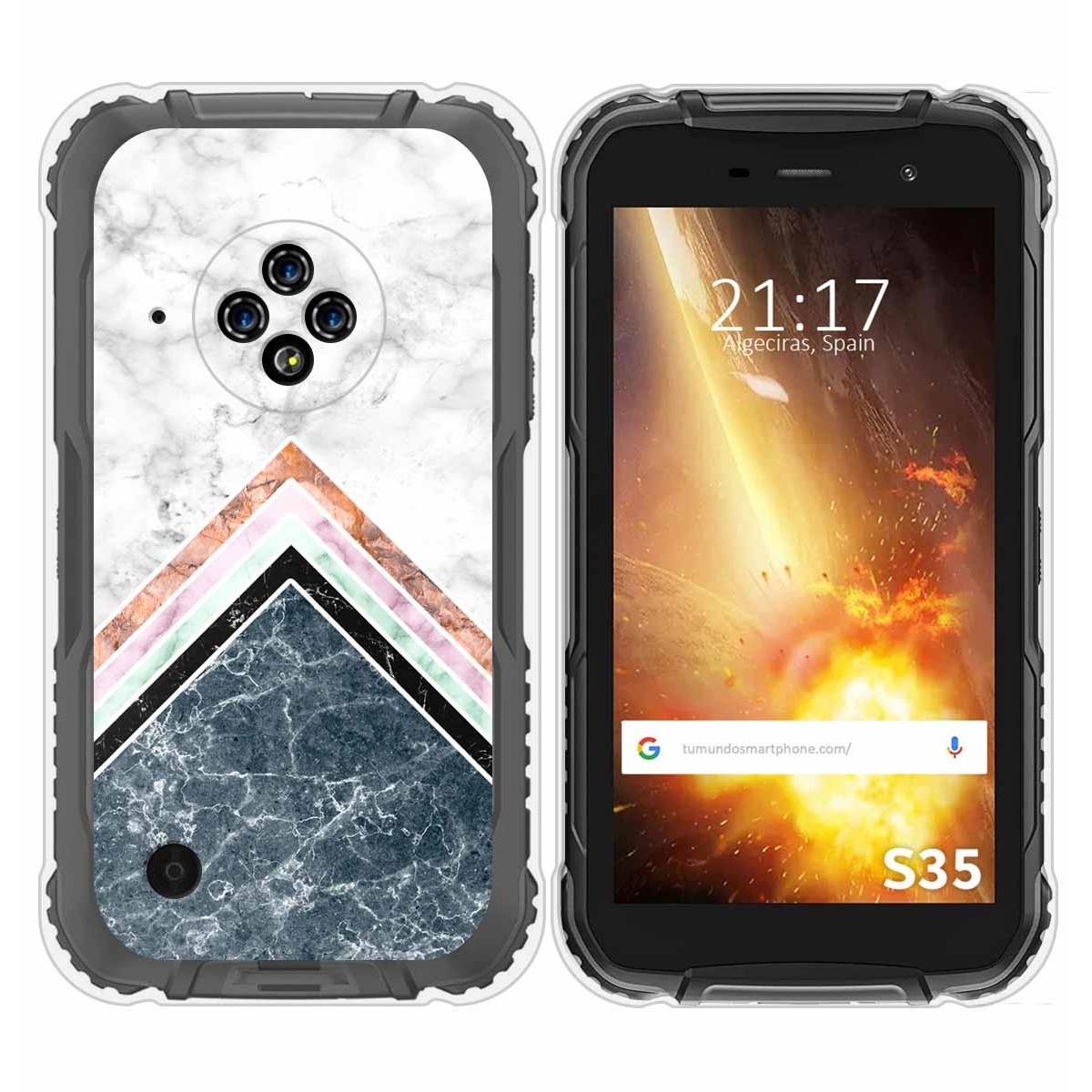 Funda Silicona para Doogee S35 / S35T / S35 Pro diseño Mármol 05 Dibujos
