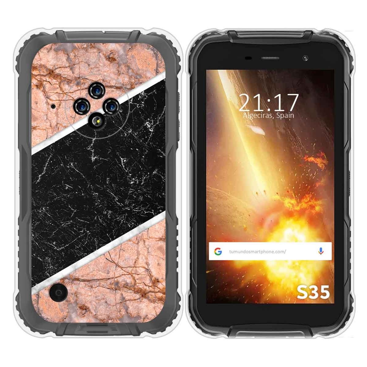 Funda Silicona para Doogee S35 / S35T / S35 Pro diseño Mármol 07 Dibujos