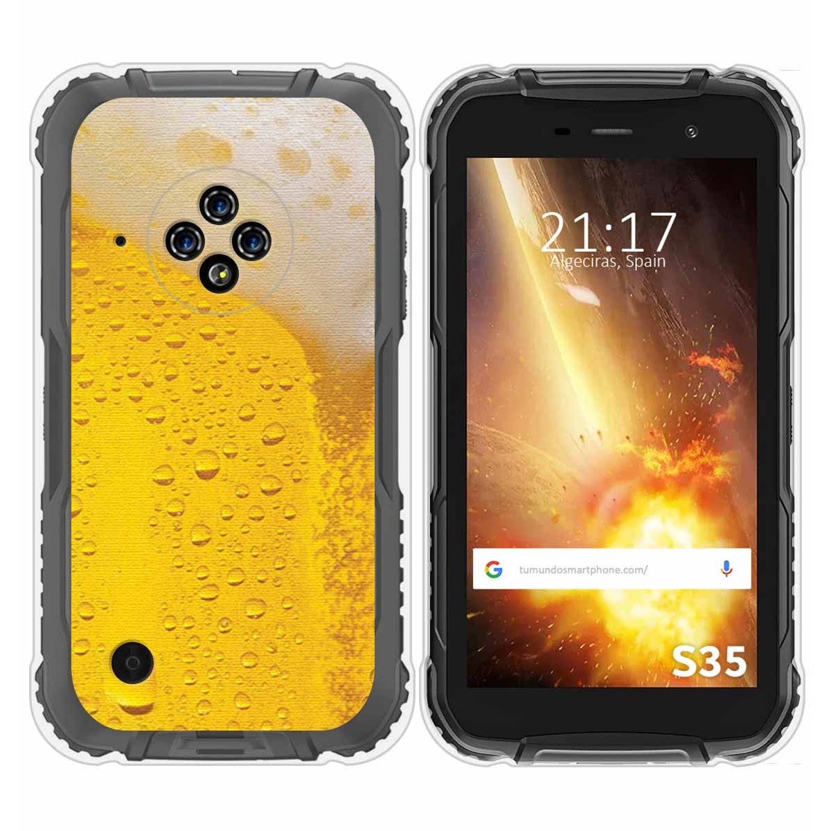 Funda Silicona para Doogee S35 / S35T / S35 Pro diseño Cerveza Dibujos