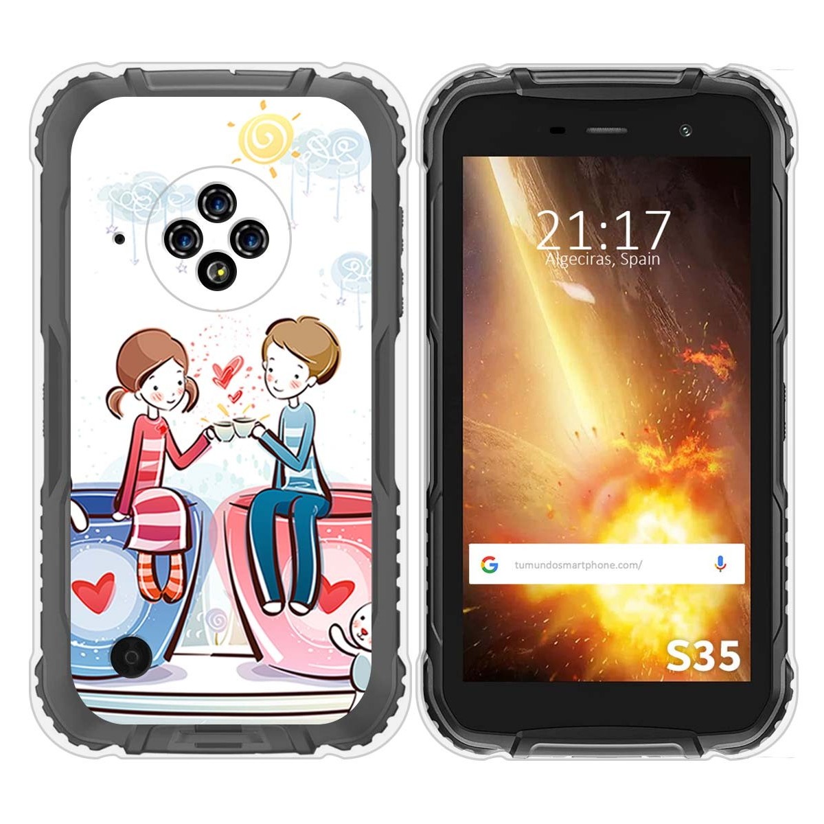 Funda Silicona para Doogee S35 / S35T / S35 Pro diseño Café Dibujos