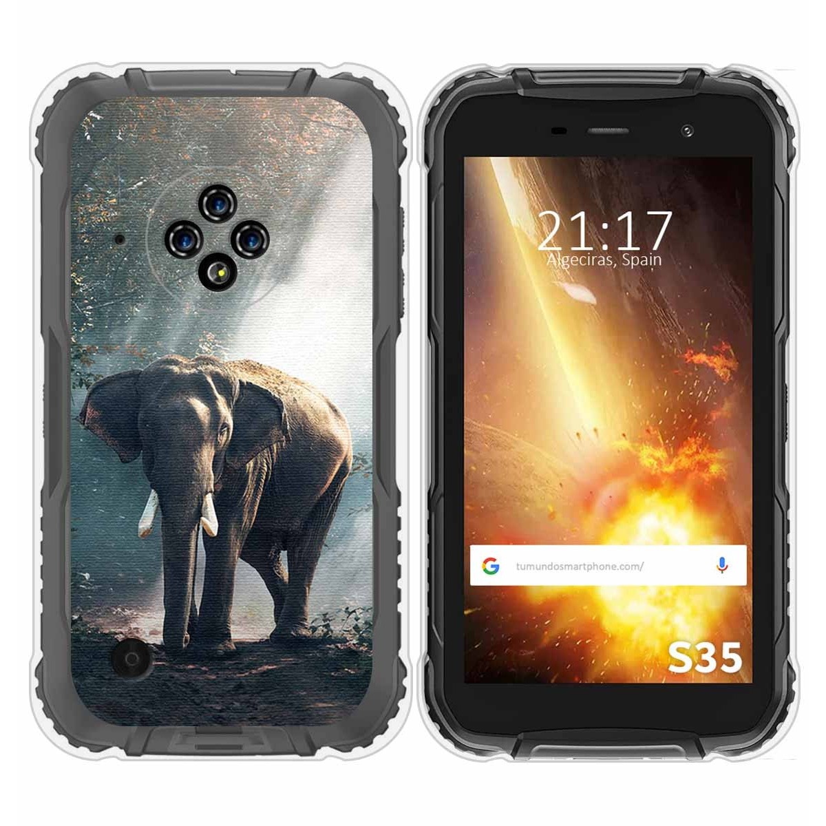 Funda Silicona para Doogee S35 / S35T / S35 Pro diseño Elefante Dibujos