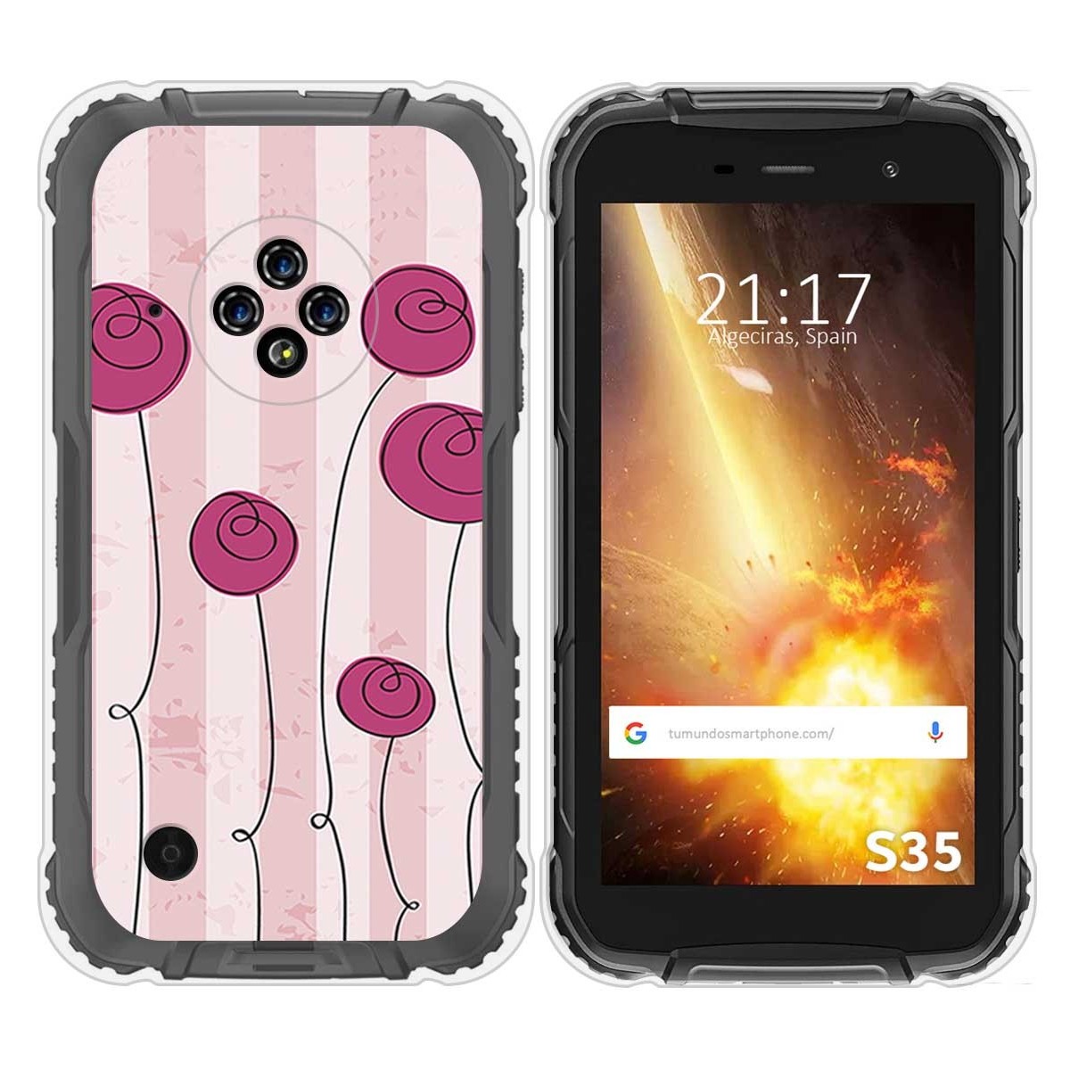 Funda Silicona para Doogee S35 / S35T / S35 Pro diseño Flores Vintage Dibujos