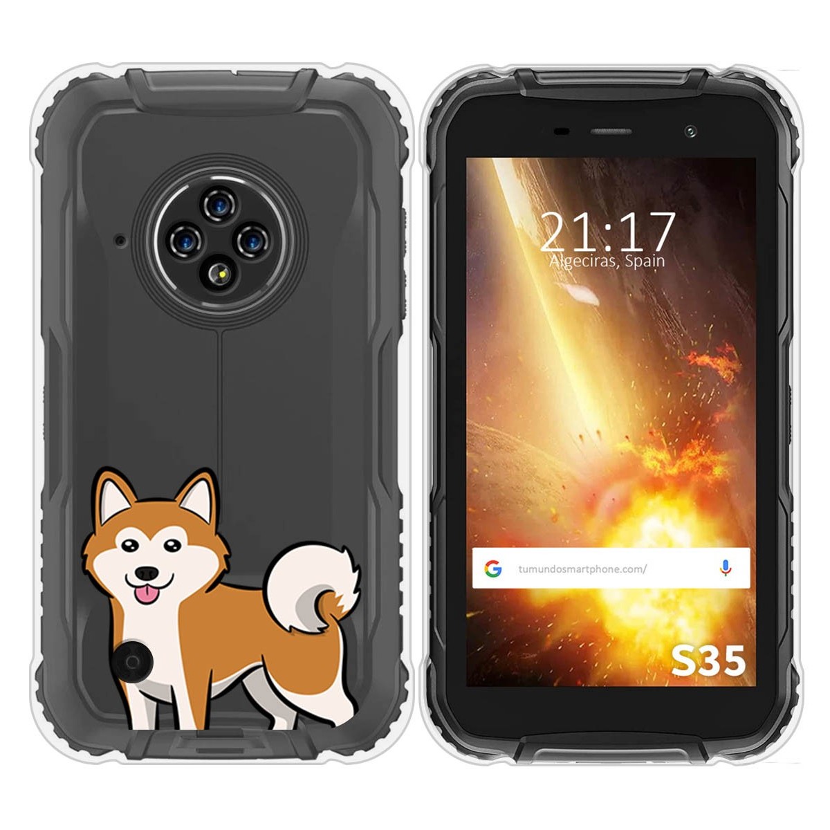 Funda Silicona Transparente para Doogee S35 / S35T / S35 Pro diseño Perros 02 Dibujos