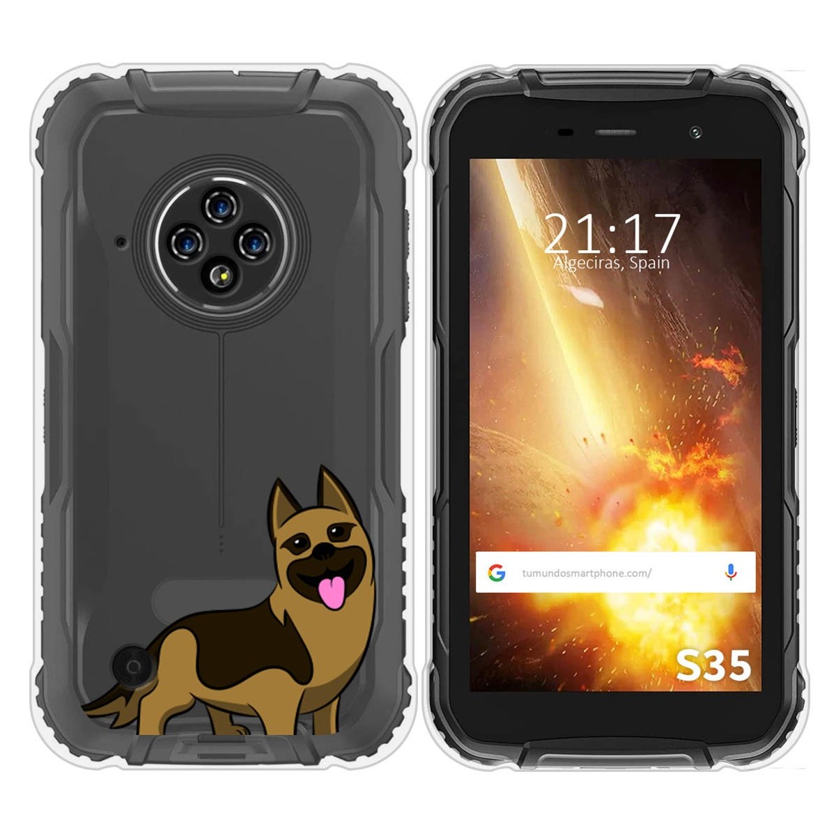 Funda Silicona Transparente para Doogee S35 / S35T / S35 Pro diseño Perros 03 Dibujos