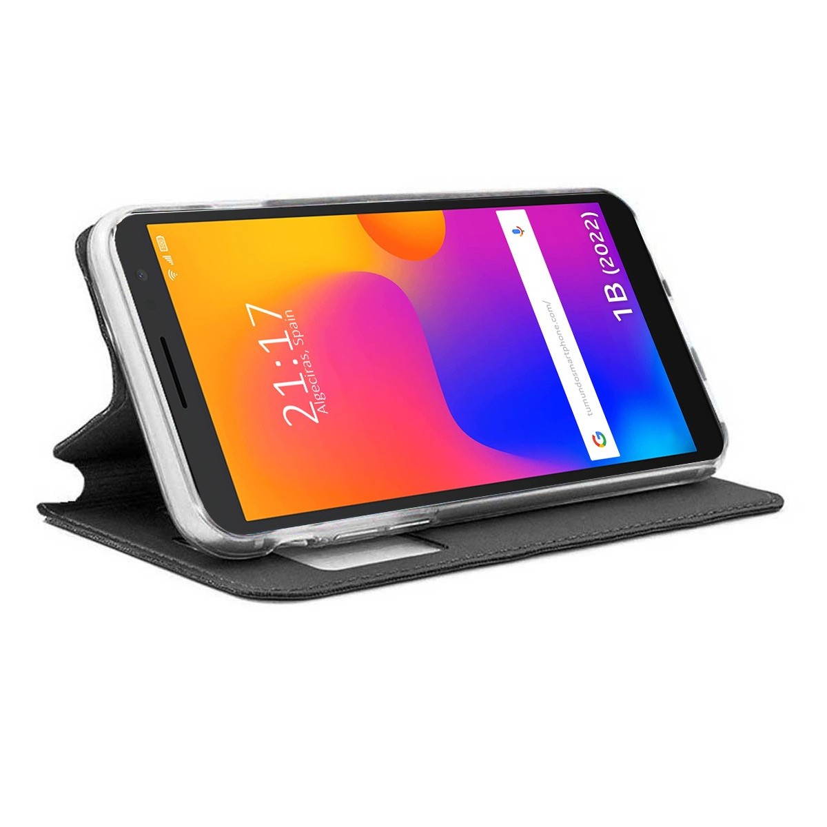 Funda Libro Soporte con Ventana para Alcatel 1B 2022 Color Negra