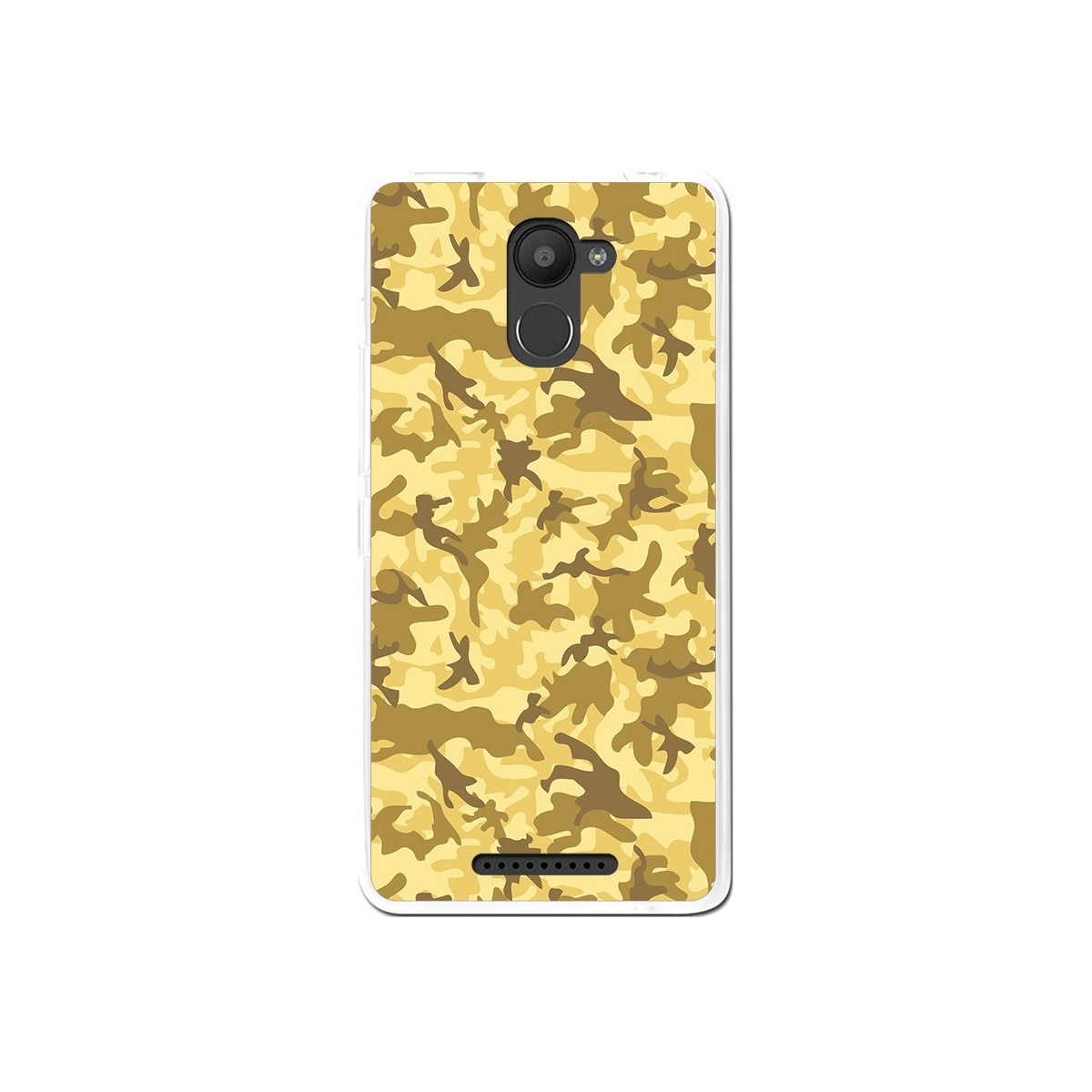 Funda Gel Tpu para Bq Aquaris U Plus Diseño Sand Camuflaje Dibujos