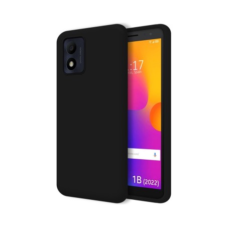 Funda Silicona Líquida Ultra Suave para Alcatel 1B 2022 color Negra
