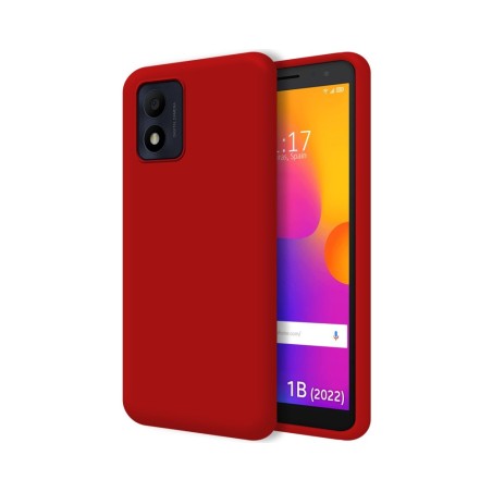 Funda Silicona Líquida Ultra Suave para Alcatel 1B 2022 color Roja