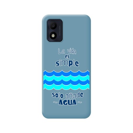 Funda Silicona Líquida Azul para Alcatel 1B 2022 diseño Agua Dibujos