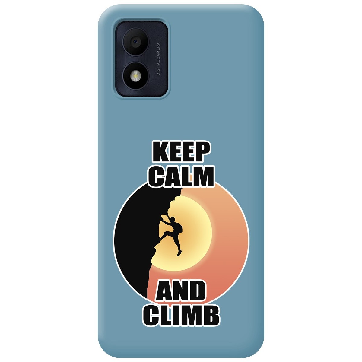 Funda Silicona Líquida Azul para Alcatel 1B 2022 diseño Hombre Escalada Dibujos