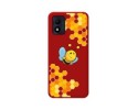 Funda Silicona Líquida Roja para Alcatel 1B 2022 diseño Abeja Dibujos